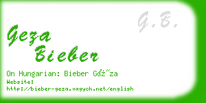 geza bieber business card